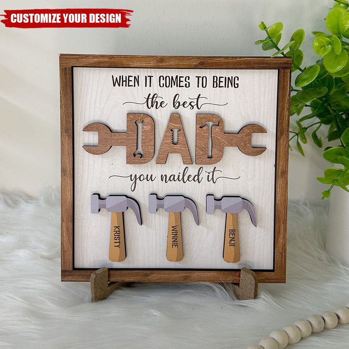 The Best Dad-Personalized 2-Layered Wooden Plaque-Father’s Day Gift