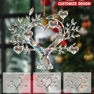 Personalized Tree of Life Family Member Crystal Ornaments