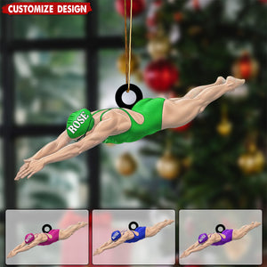 Personalized Swimmer Acrylic Ornament - Swimming Lovers Gift