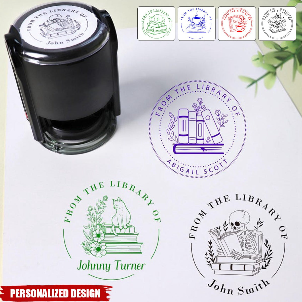 From the Library of-Personalized Book Stamp-Book Lover Gift