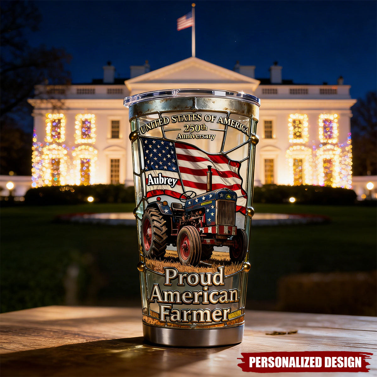Personalized Proud American Farmer Tumbler-Gifts For Farmers