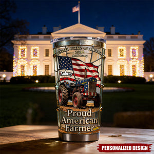 Personalized Proud American Farmer Tumbler-Gifts For Farmers