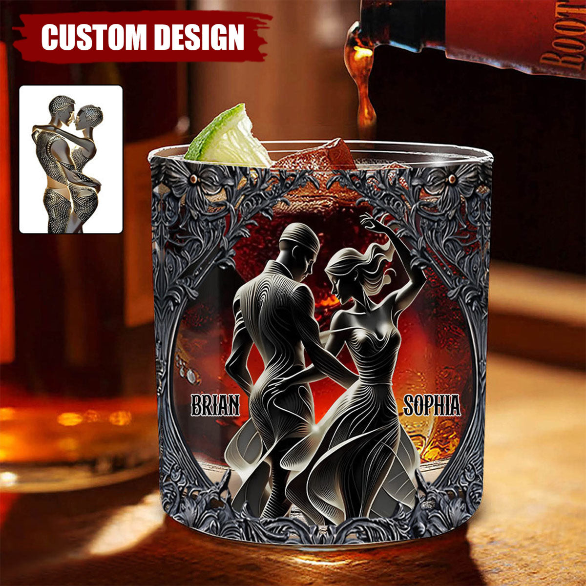 You & Me - Personalized Couple Whiskey Glass
