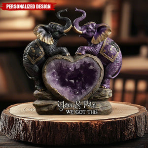 You & Me We Got This-Personalized Elephant Acrylic Plaque