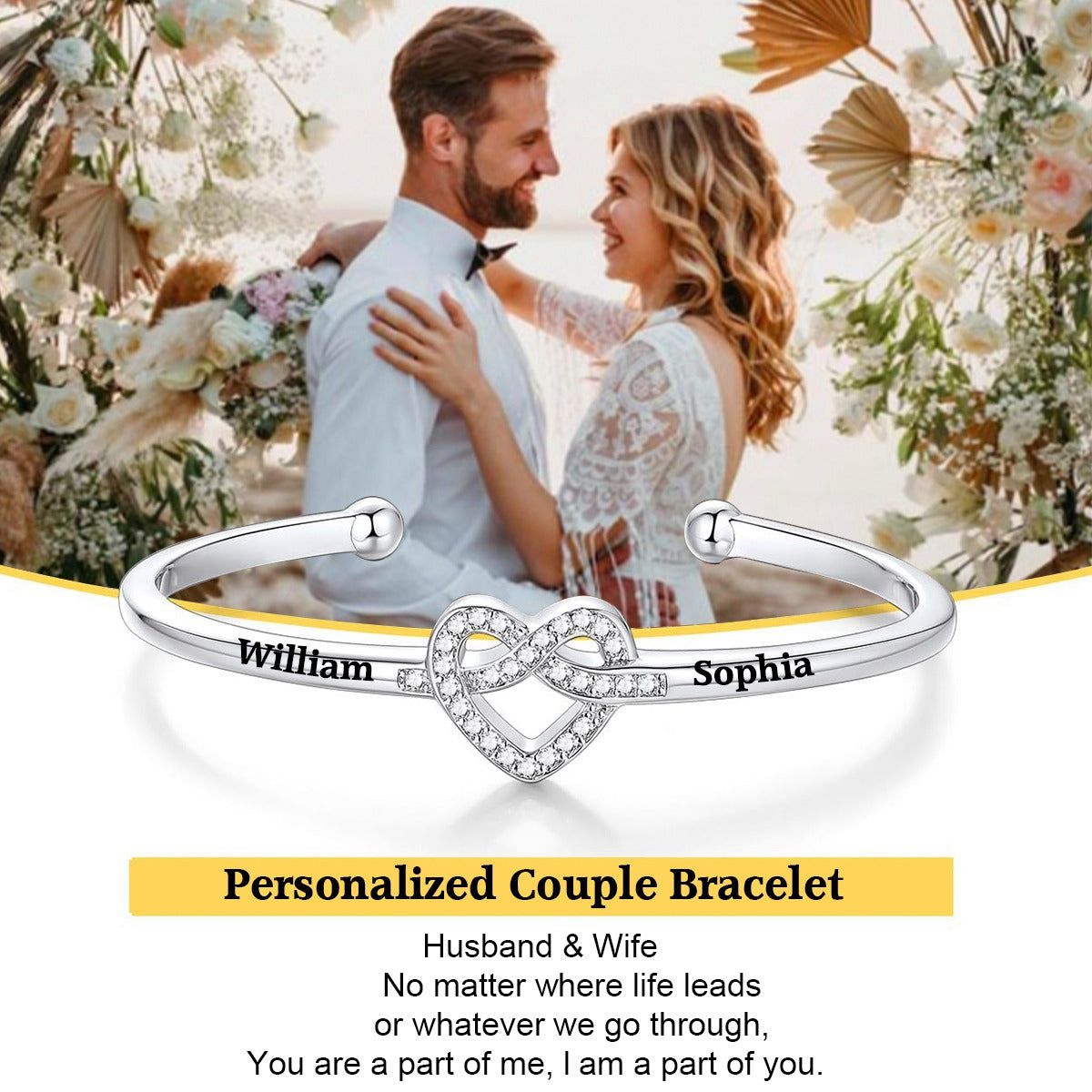 Love Knot Bracelet-Personalized Copule Bracelet-Gift For Lover