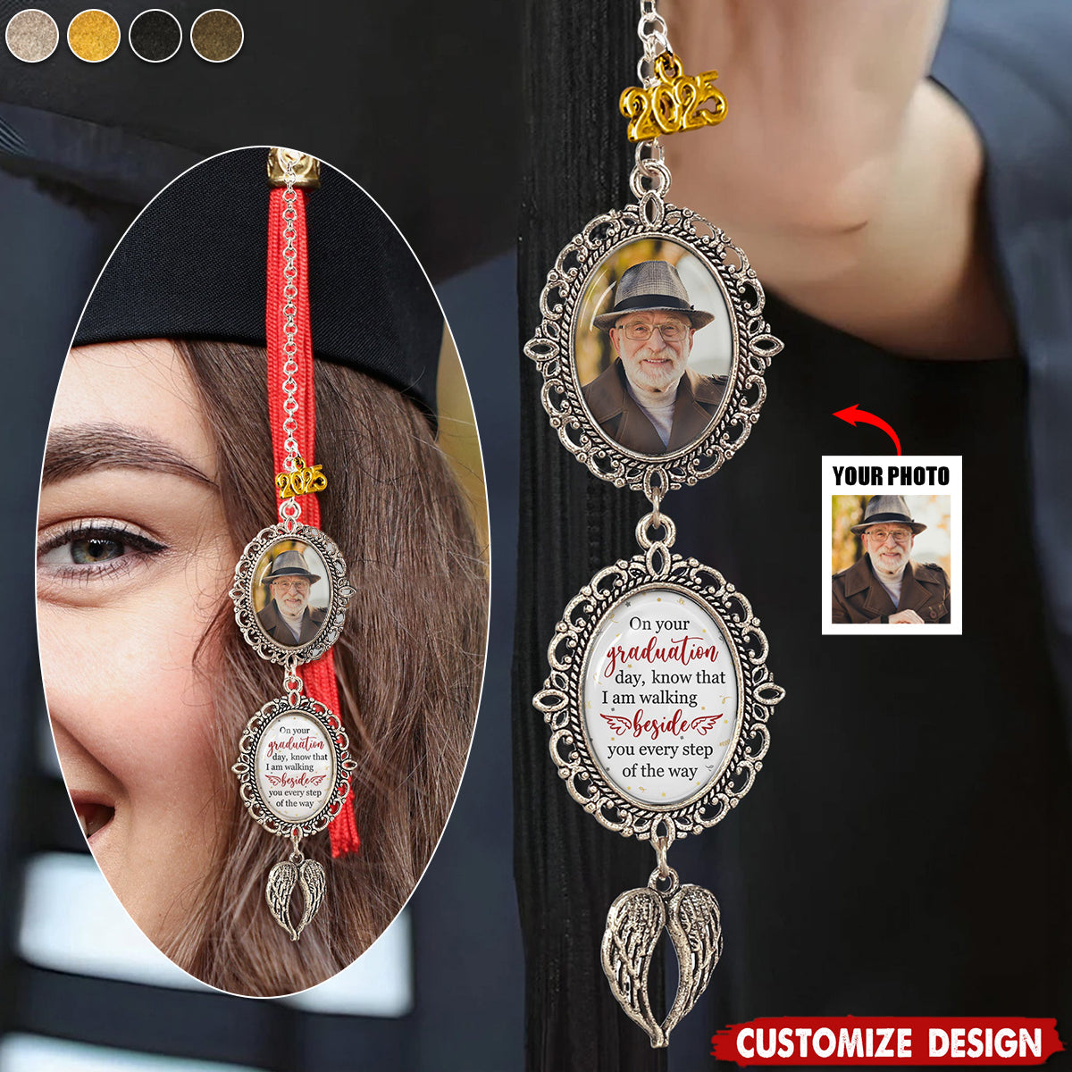 Personalized Class Of 2025 Graduation Tassel Photo Charm