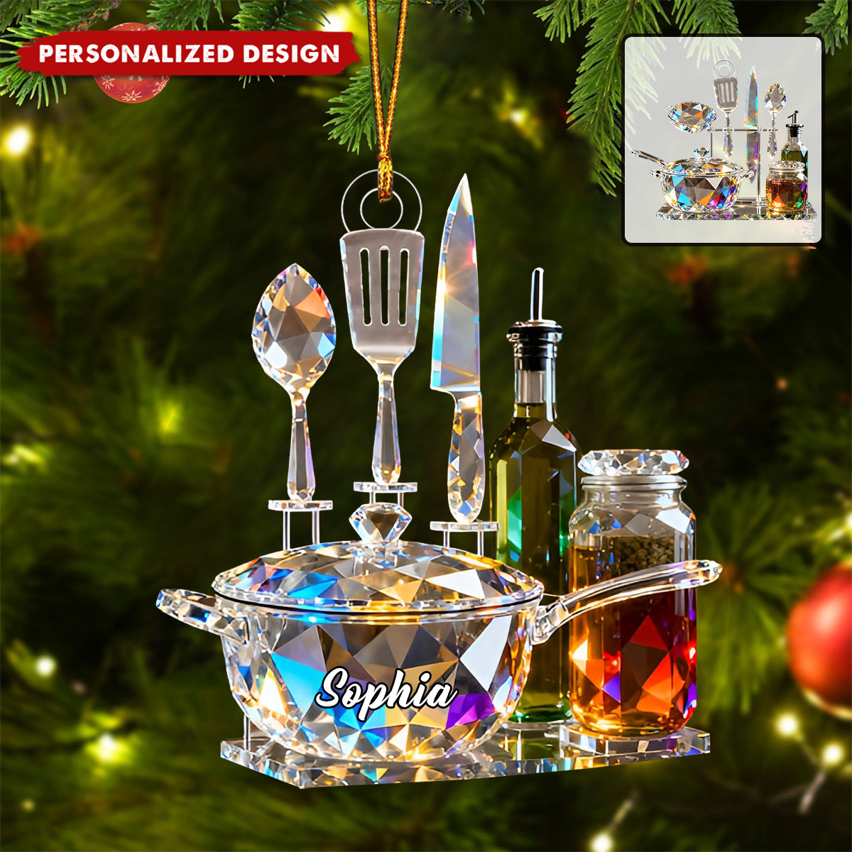Personalized Kitchenware Set Themed Ornaments