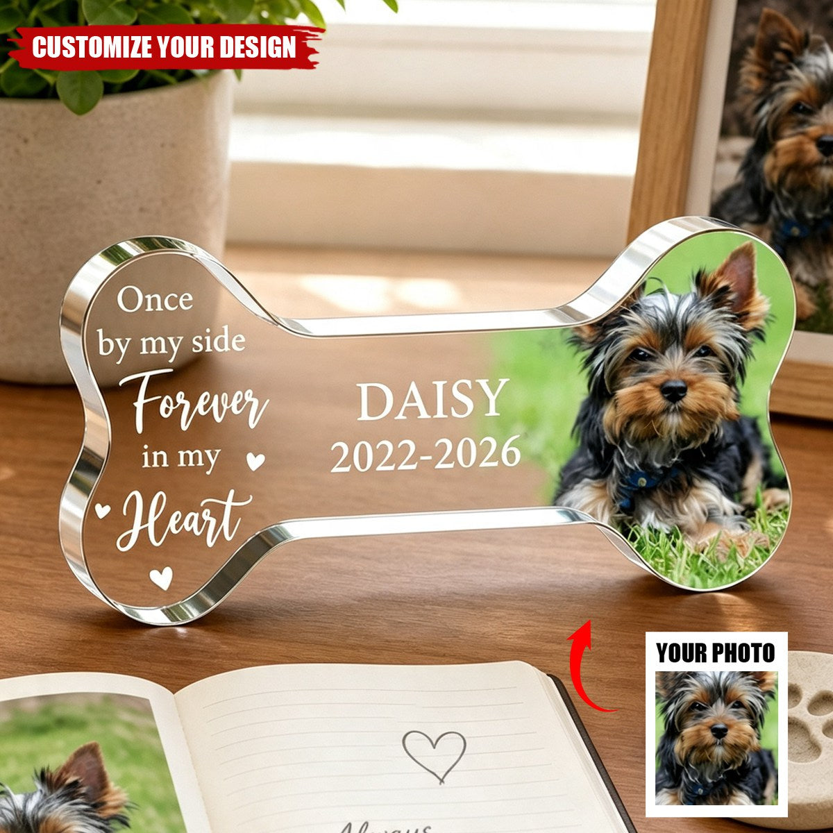 Personalized Pet Memorial Acrylic Plaque, Photo Pet Memorial Gift