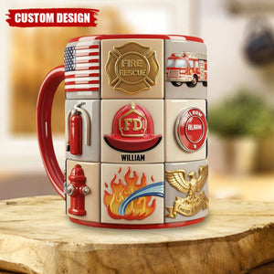 Firefighter Coffee Accent Mug - Personalized Gifts For Firefighter Coffee Mug