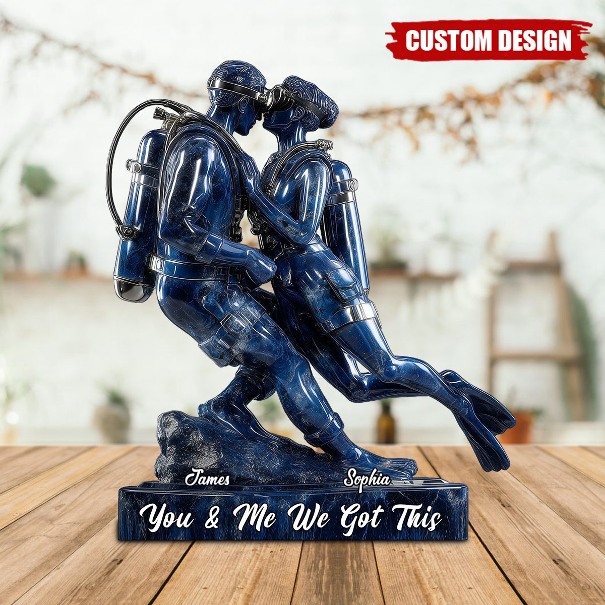 You & Me We Got This - Personalized Scuba Diving Custom Shaped Acrylic Plaque
