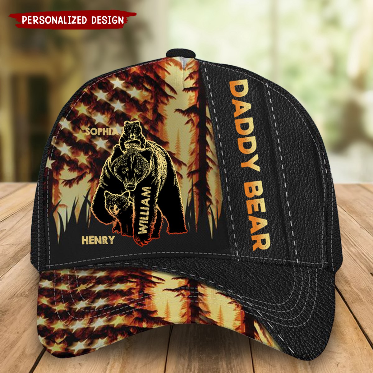 Grandpa/Dad Bear Custom Kids Names - Personalized Classic Cap