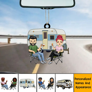 Camping Couple Personalized Car Hanging Ornament