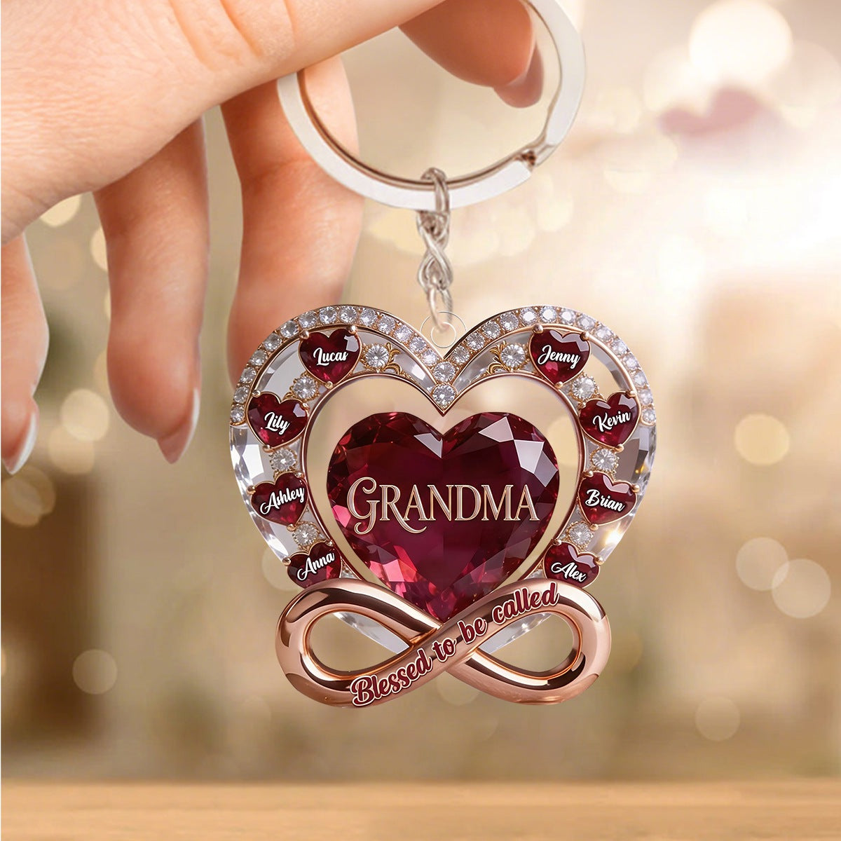 Blessed To Be Called Mom Acrylic Keychain Personalized Gifts For Mom Grandma