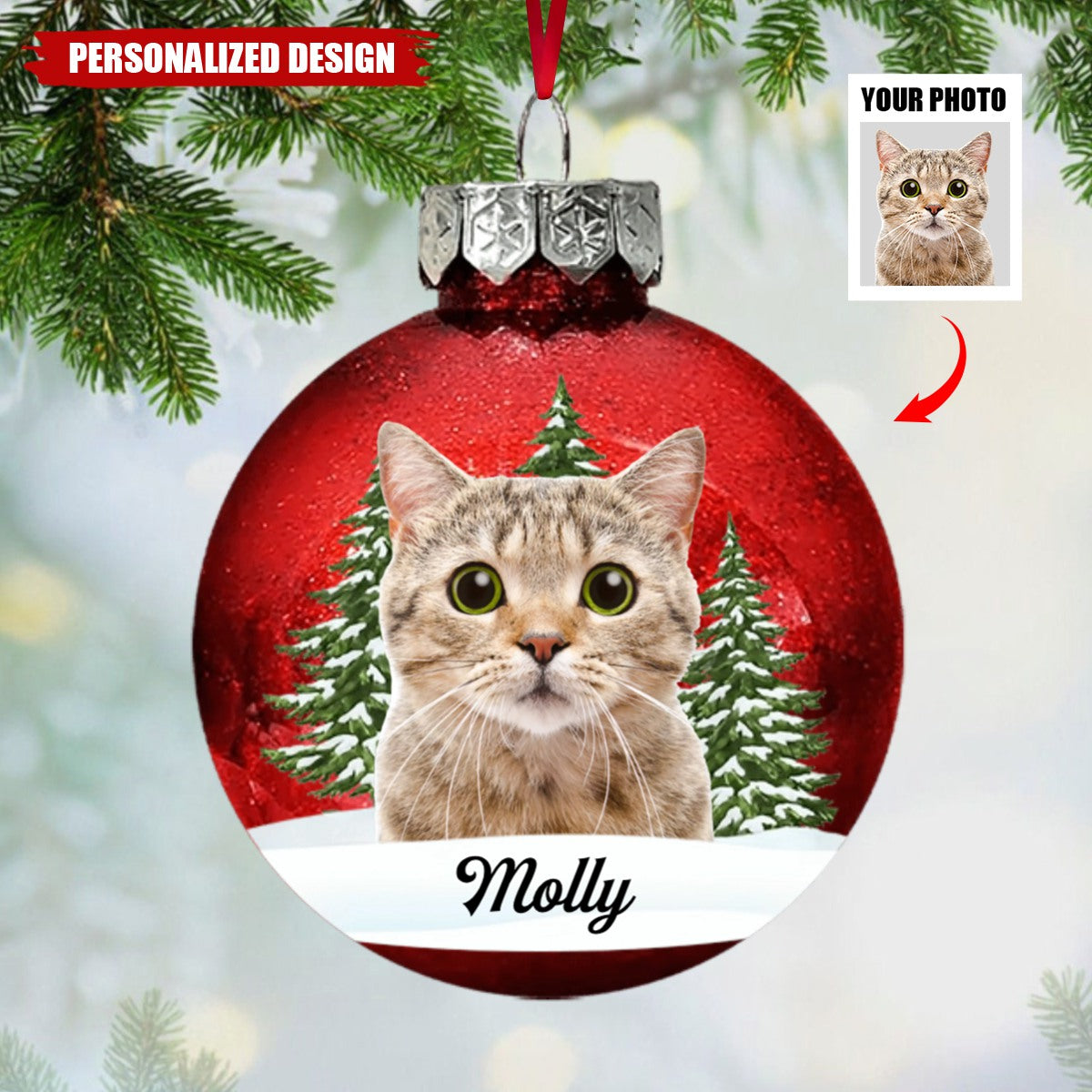 Personalized Photo Christmas Together Family Acrylic Ornament