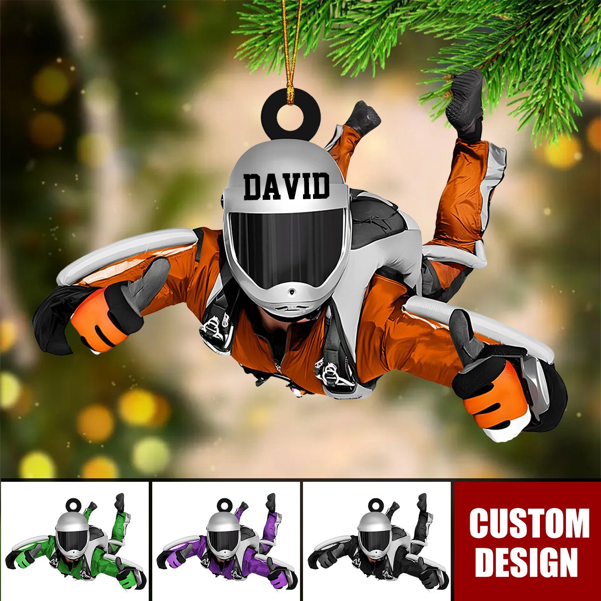Personalized Skydiving Christmas Ornament, Gift For Skydiving Lovers - New Release