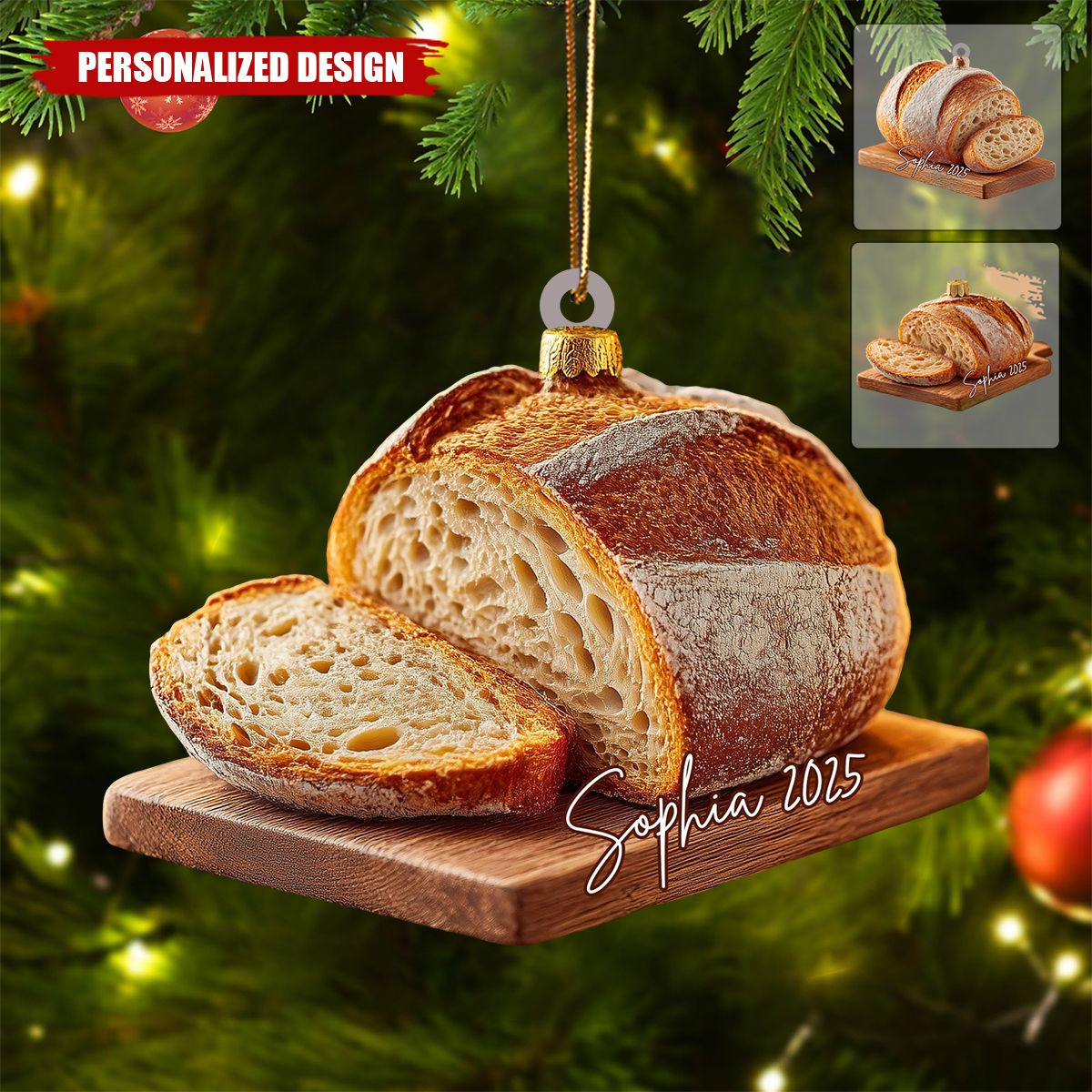 Personalized Sourdough Bread Christmas Ornament