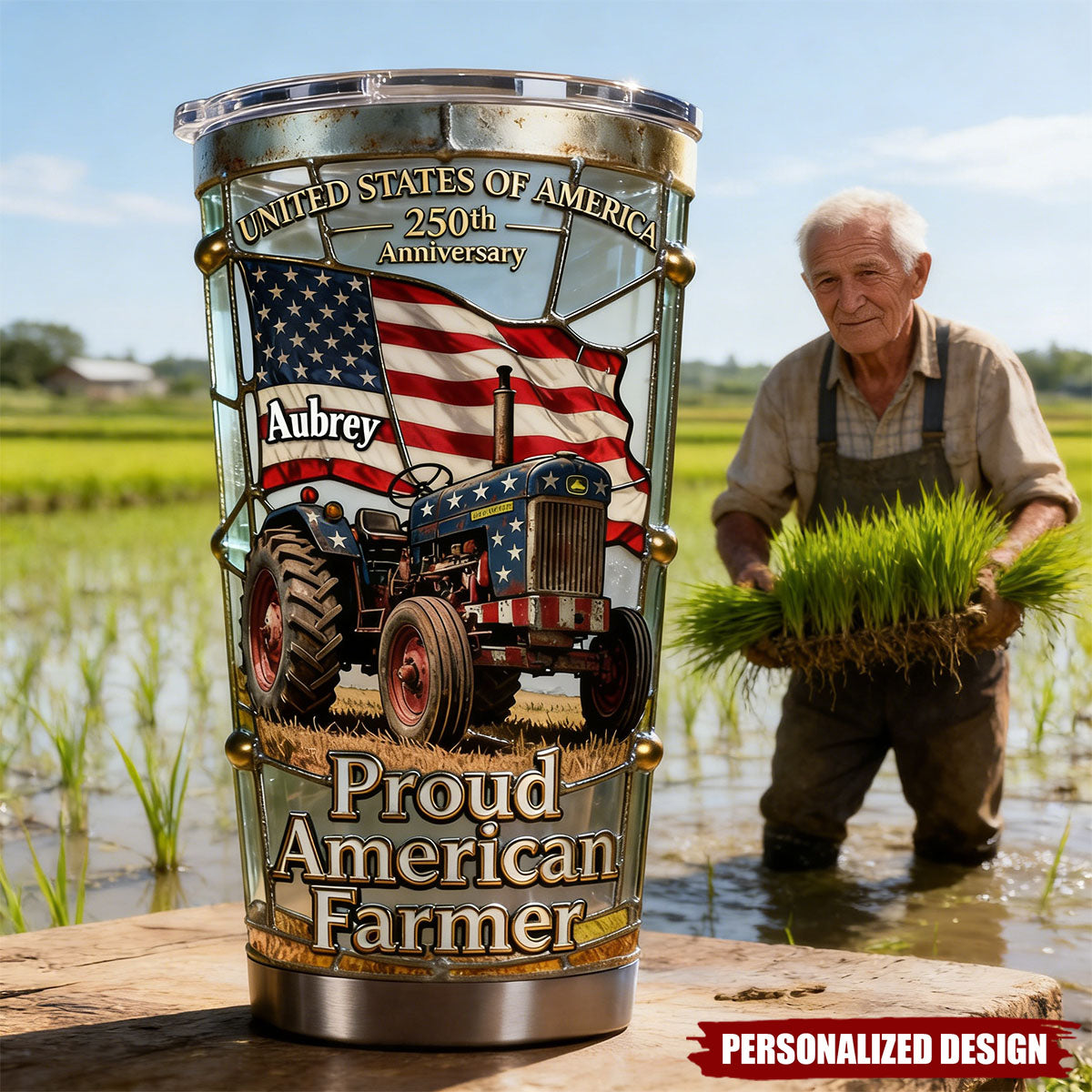 Personalized Proud American Farmer Tumbler-Gifts For Farmers