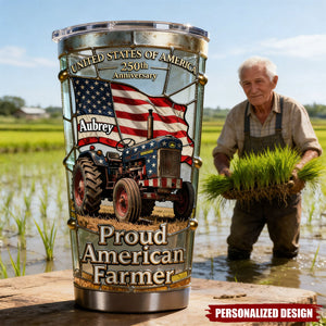 Personalized Proud American Farmer Tumbler-Gifts For Farmers