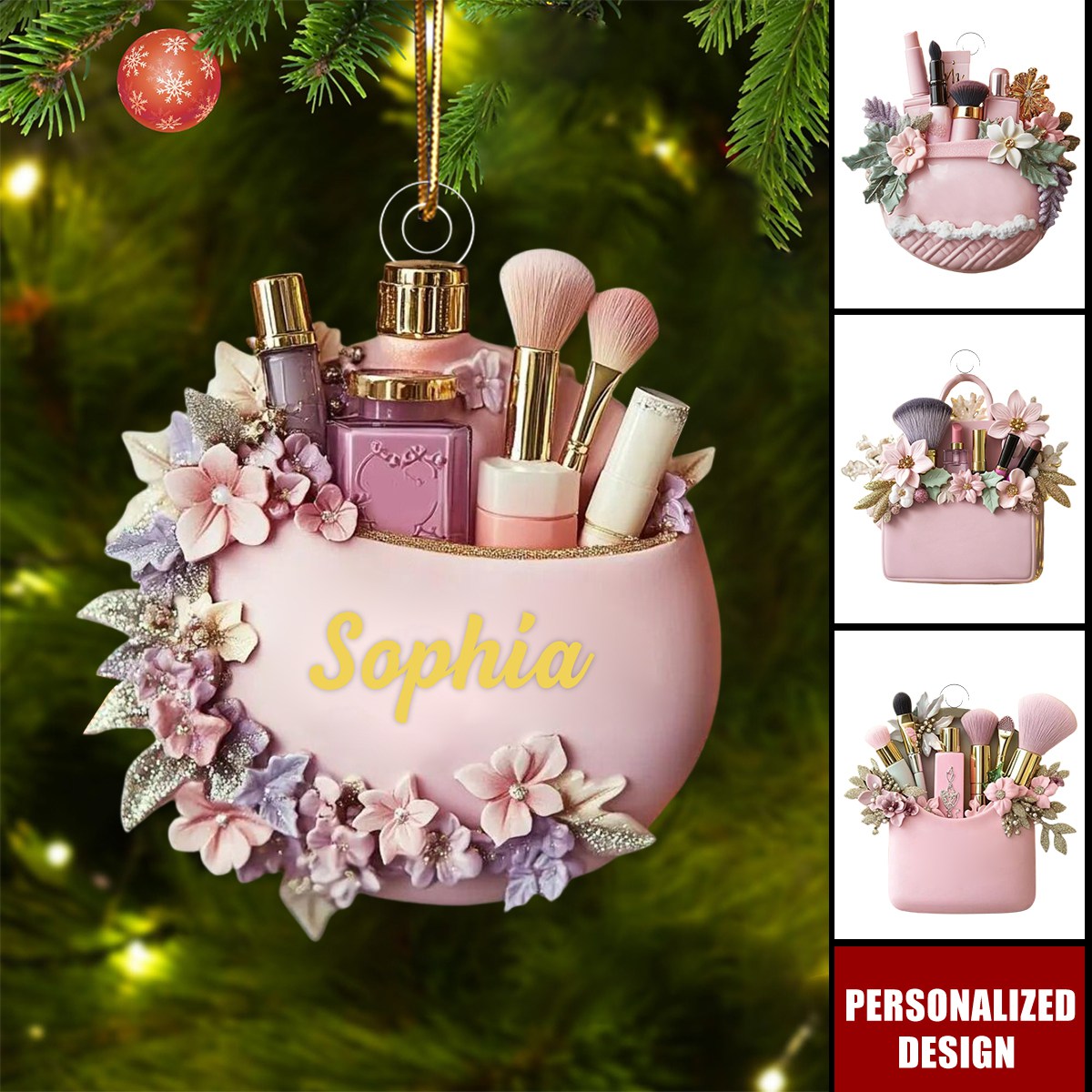 Personalized Makeup Christmas Ornament-Gift For Makeup Lovers