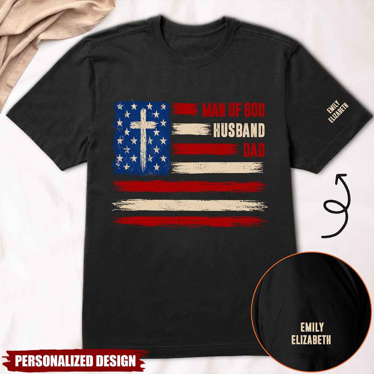 Man Of God, Husband, Dad, Papa-Personalized Shirt-Father's Day Gift