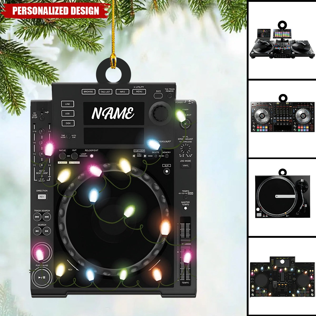 Personalized DJ Mixer Table Christmas Ornament