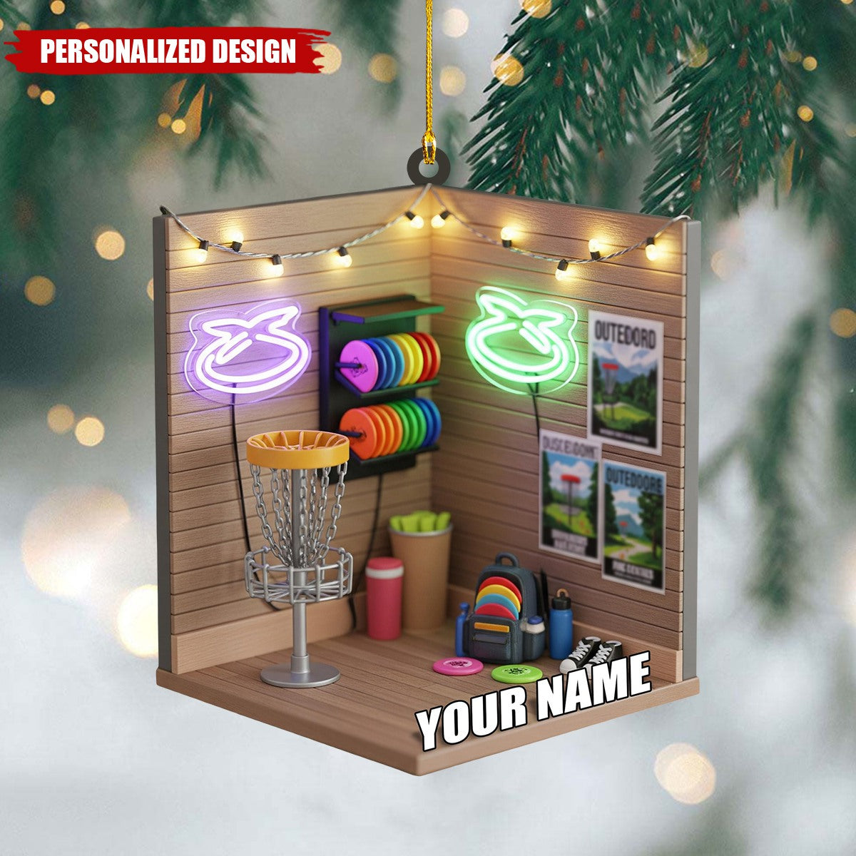 Personalized Disc Golf Ornament-Christmas Gift For Disc Golfer