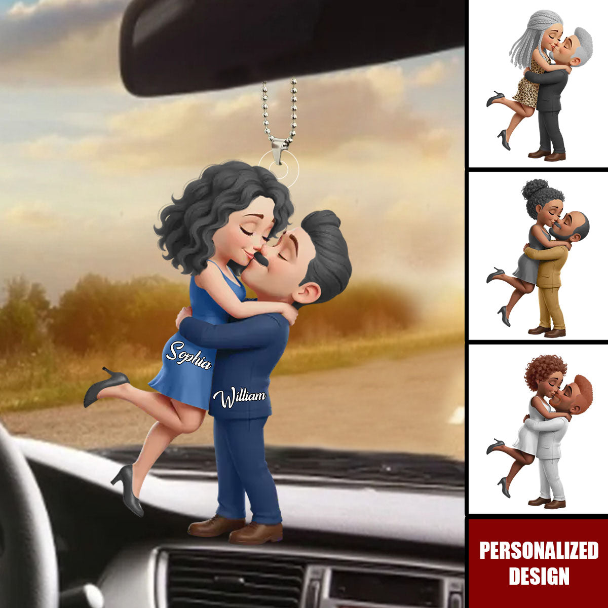 Personalized Anniversary Wedding Car Ornament Gifts For Husband And Wife