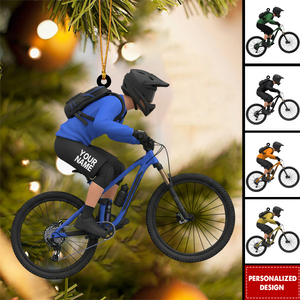 Personalized Mountain Bike Christmas Ornament-Gift for Cyclist Biker Athlete