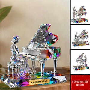 Personalized Stained Glass Piano Acrylic Plaque