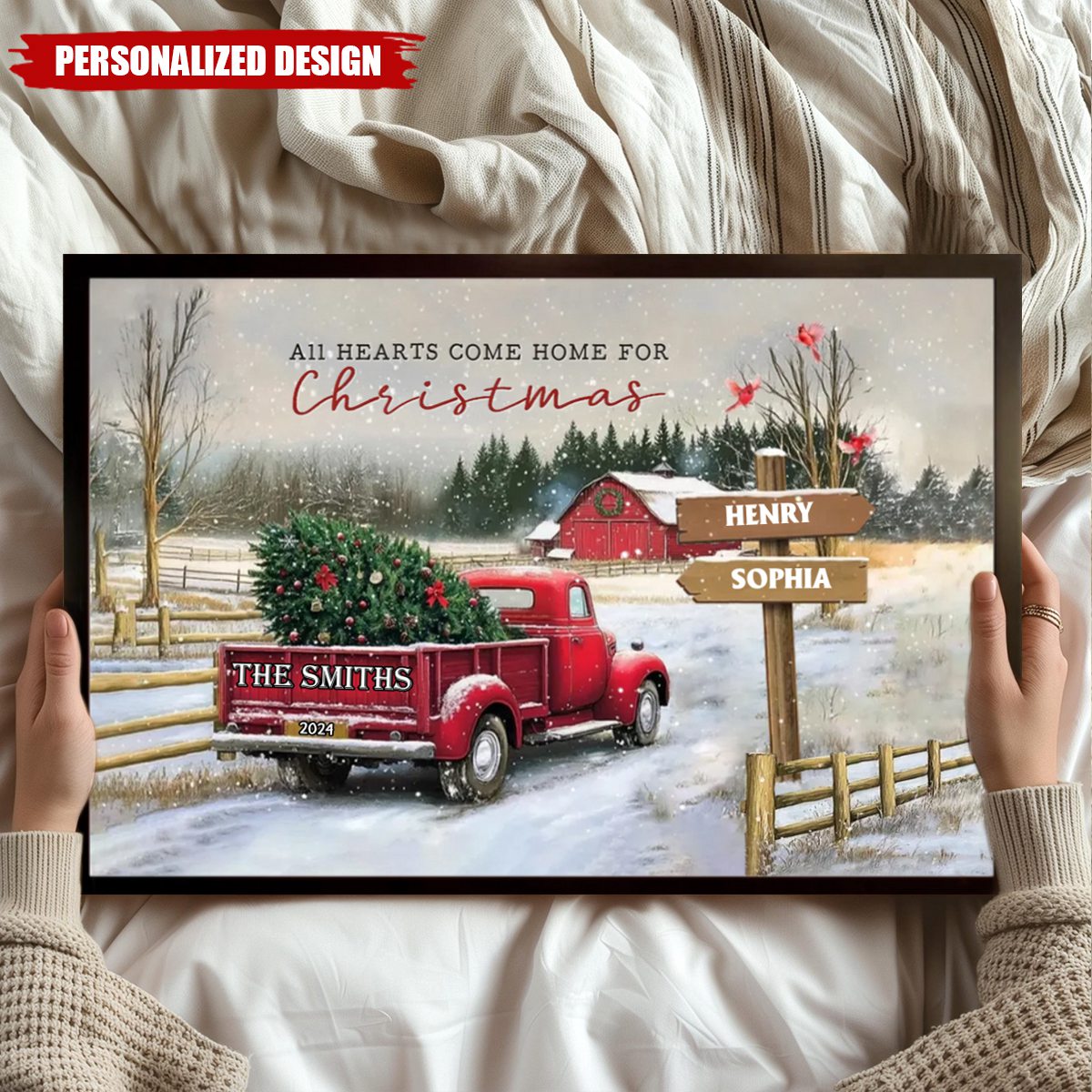 Personalized Family Farm Christmas Truck Poster-Gifts For Truck Lover-New Release
