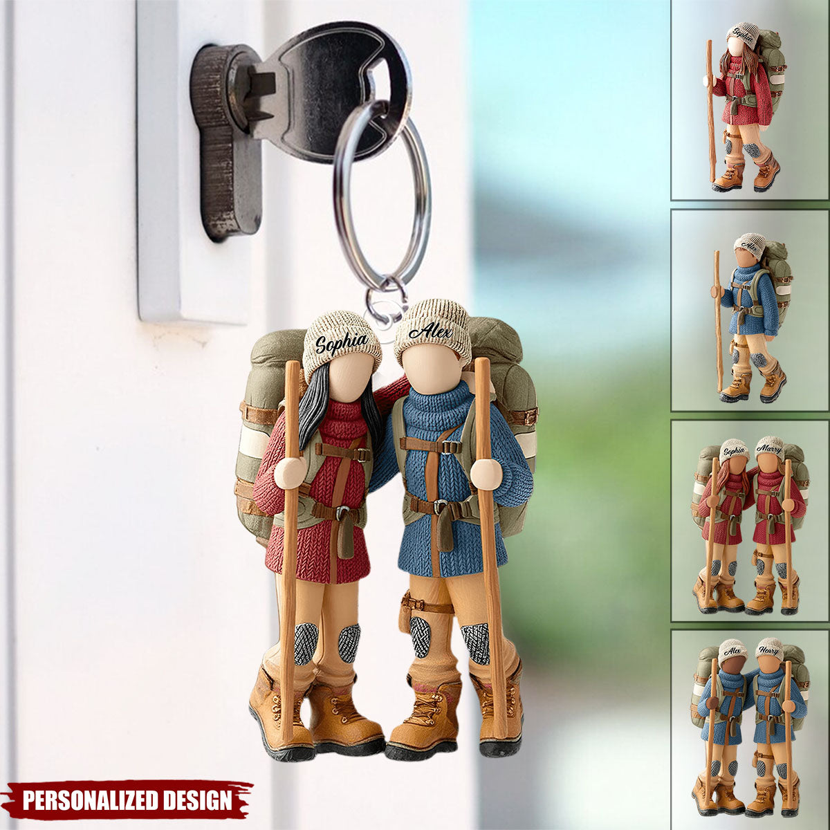 Hiking Partners For Life-Personalized Hiking Keychain