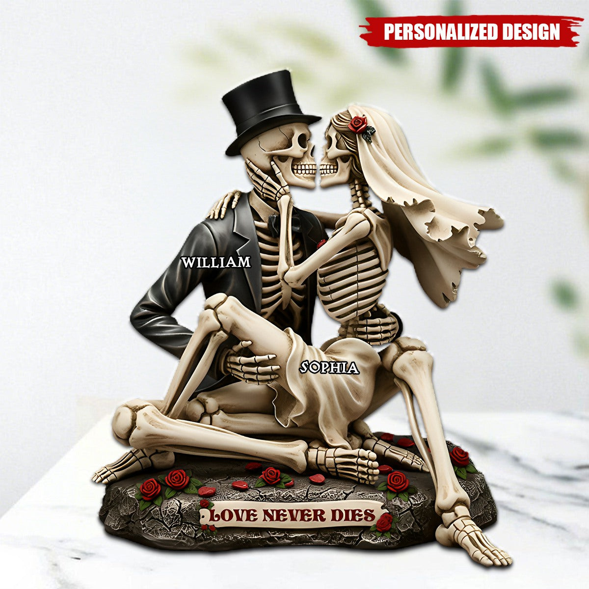 Skull Couple-Personalized Plaque Gift For Couple