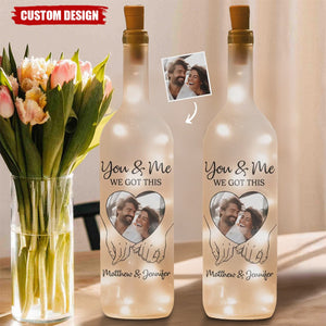Personalized Anniversary Wedding Bottle Lamp - Gifts For Husband And Wife, Him And Her