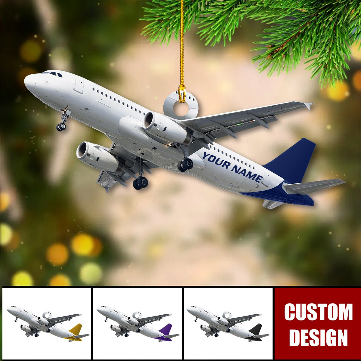Personalized Airplane Ornament, Gifts For Pilot