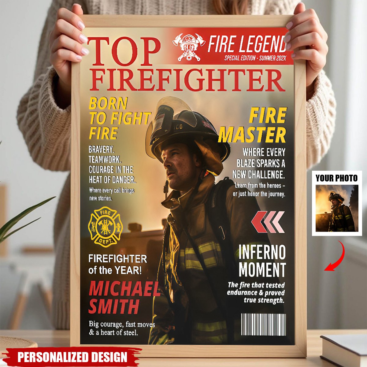 Personalized Firefighter Magazine Poster