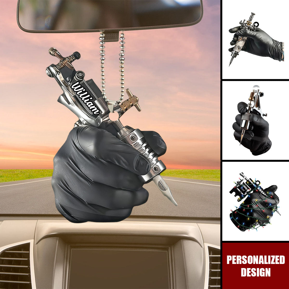 Personalized Tattoo Machine Car Ornament-Tattoo Artist Gift
