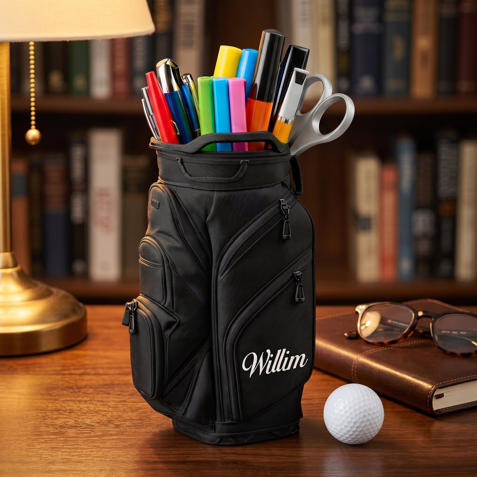 Personalized 3D Golf Bag Pen Holder Desk Organizer - Gift For Golf Lover