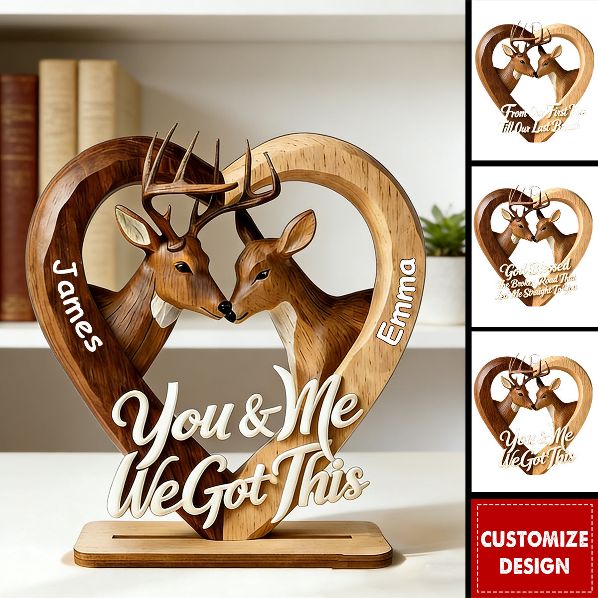 Personalized You & Me Wooden Couple Plaque- Gift For Couple