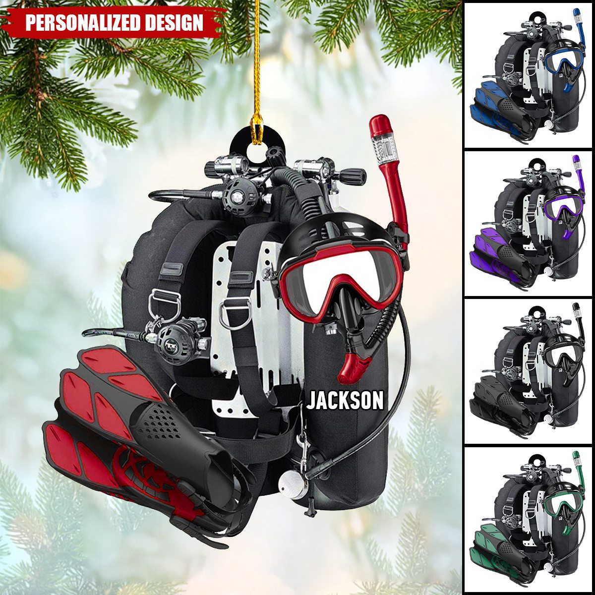 Personalized Scuba Diving Ornament-Gifts For Scuba Diver-New Release