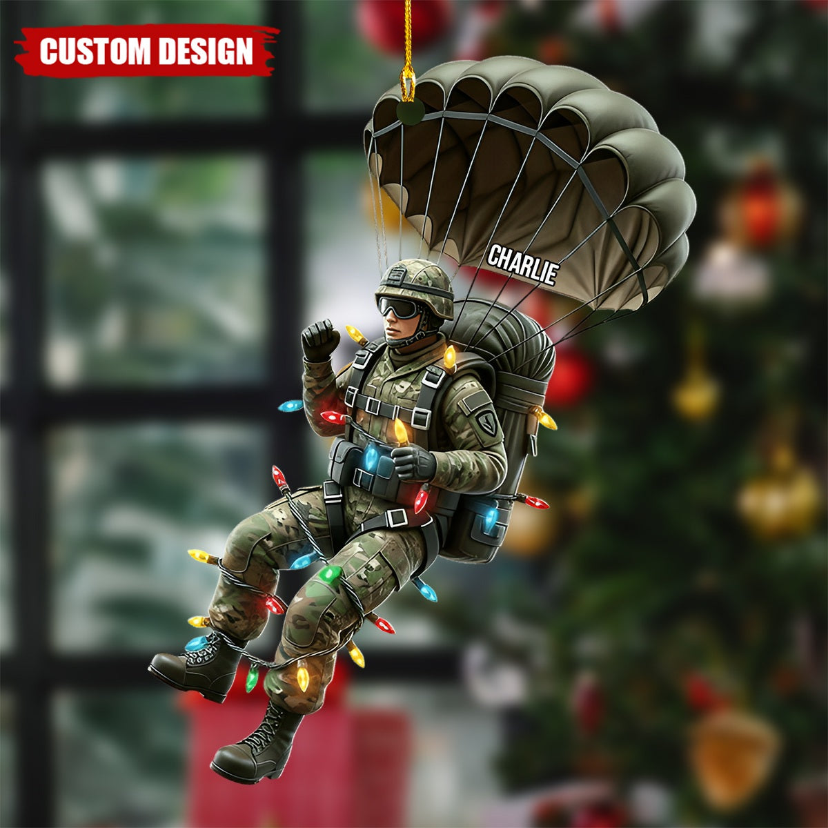 Military Parachutist - Personalized Veteran Ornament