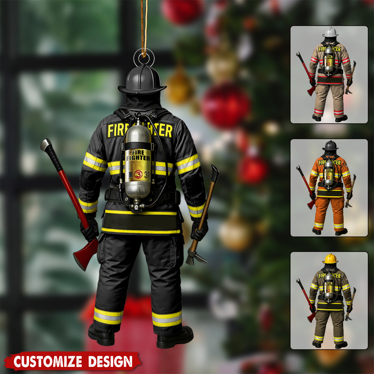 Personalized Firefighter On Duty Christmas Ornament - Gift For Firefighter Fireman New