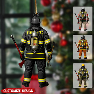 Personalized Firefighter On Duty Christmas Ornament - Gift For Firefighter Fireman New