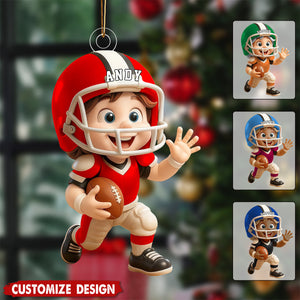 Personalized Kid American Football Ornament - Gift For Boy Girl American Football Lovers