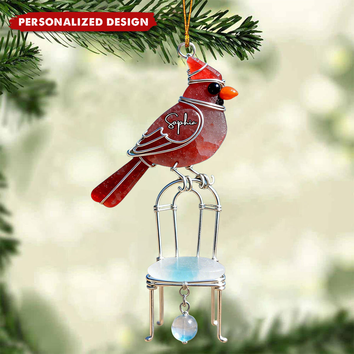 Personalized Cardinal Memorial Ornament-Memorial Gift For Family