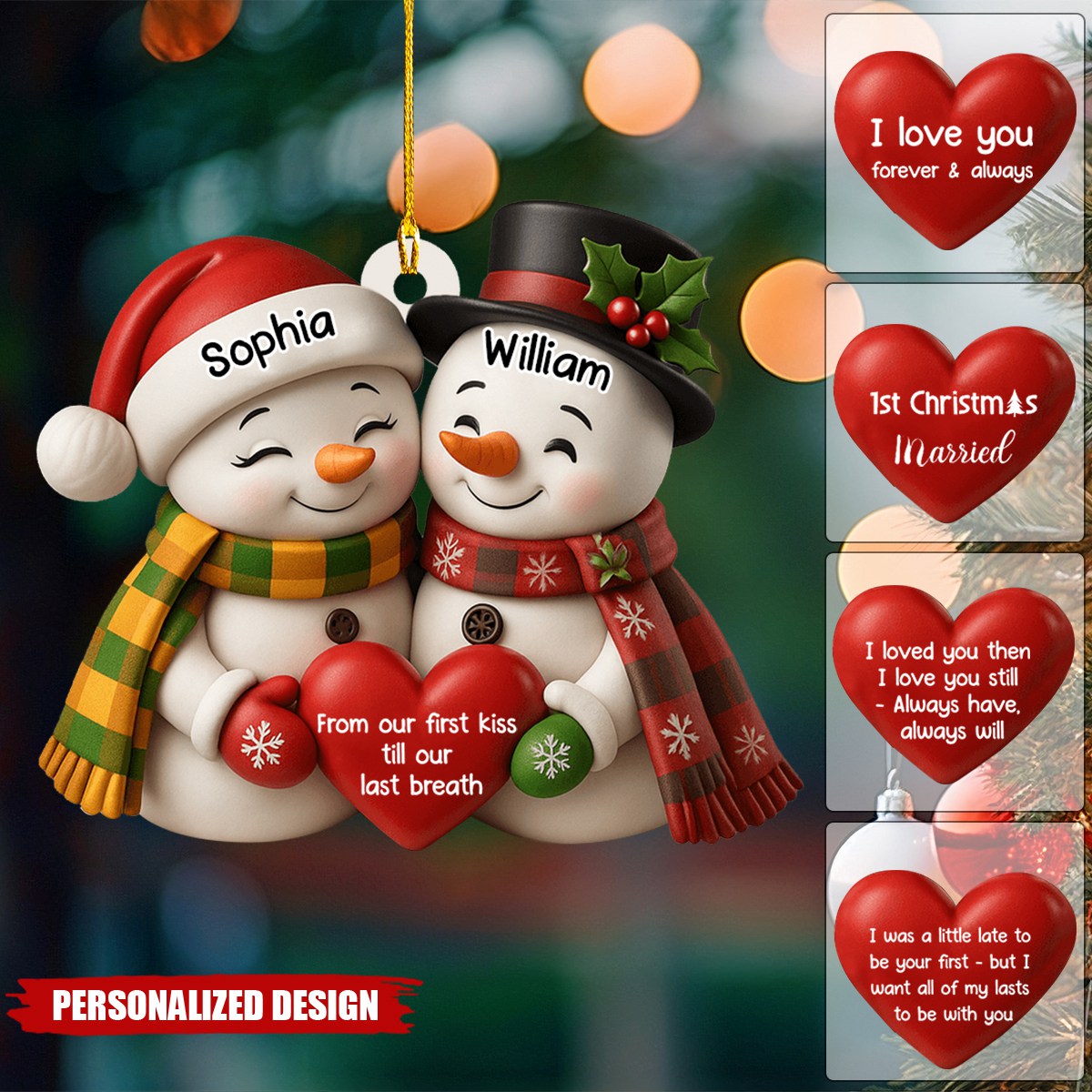 Our Christmas Together-Personalized Snowmen Ornament