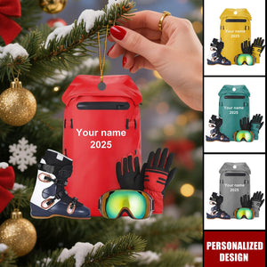 Personalized Ski Gear Ornament Gift For Skiing Lover
