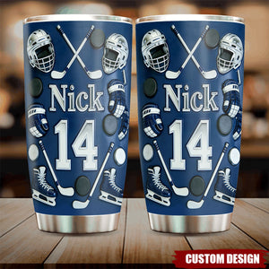 Personalized Ice Hockey Tumbler -Gift For Hockey Lover