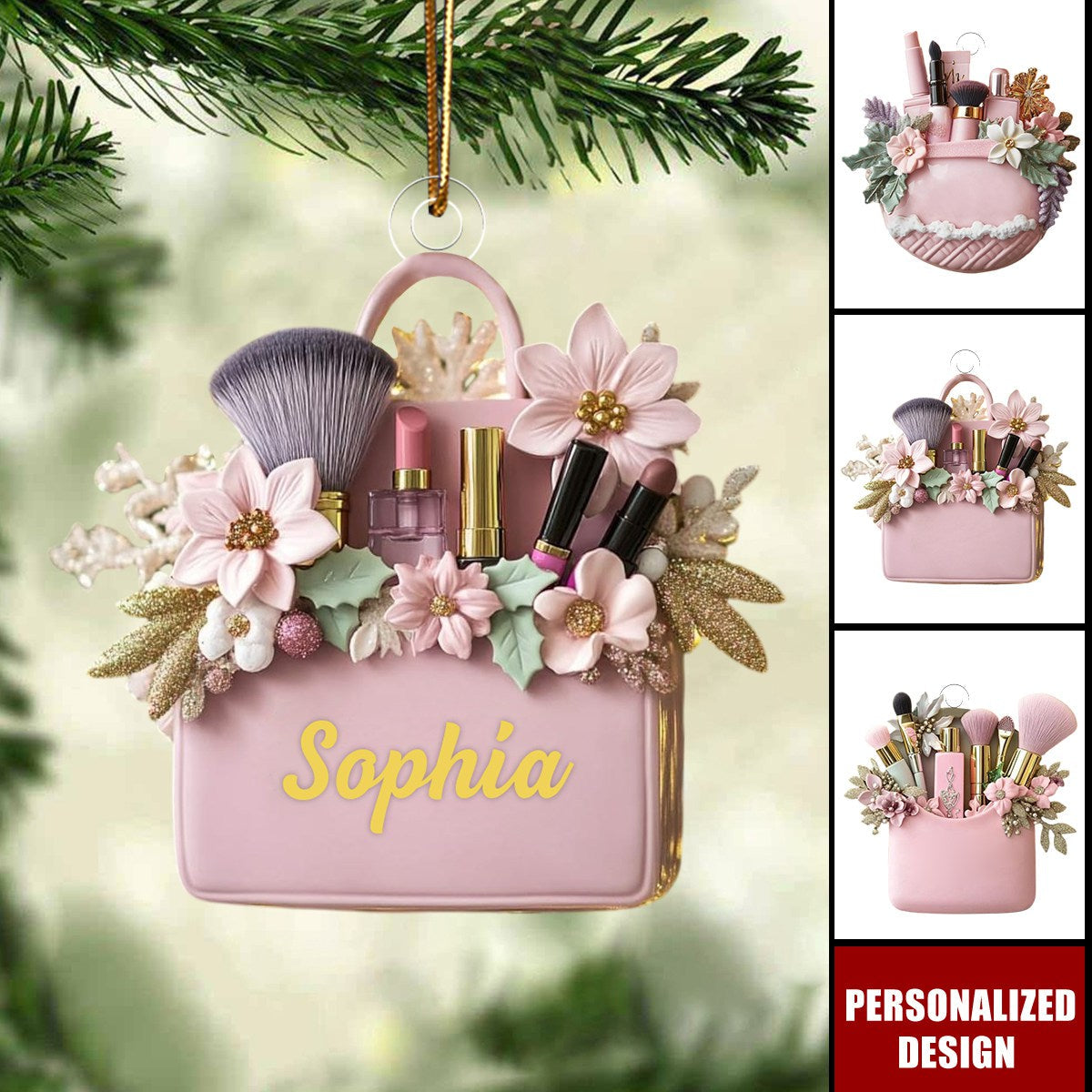 Personalized Makeup Christmas Ornament-Gift For Makeup Lovers