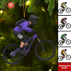 Personalized Mountain Bike Christmas Ornament-Gift for Cyclist Biker Athlete