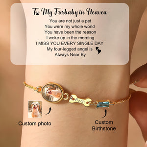 Personalized Pet Photo Memorial Bracelet, Loss Jewelry to Honor Pet